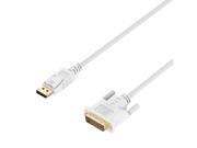 DP to DVI Rankie 6FT Gold Plated DisplayPort DP to DVI Cable White