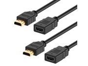 HDMI Extension Cable Rankie 2 Pack High Speed HDMI Extension Cable Male to Female with Ethernet 6 Feet Black