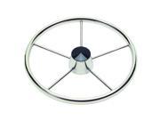 Ongaro 170 13.5 Stainless 5 Spoke Destroyer Wheel w Black Cap and Standard Rim Fits 3 4 Tapered Shaft Helm