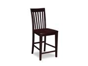 Atlantic Mission Pub Chairs Set of 2 with Wood Seat in Espresso