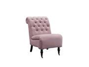 Cora Washed Taupe Linen Roll Back Tufted Chair