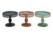 Traditional Style 3 Multi color Metal Stand in Black Metal Finish