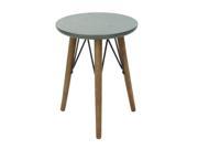 Wood Metal Accent Table