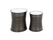 Astounding Metal Marble Accent Table Set of Two