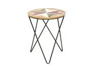 Durable Wood Metal Accent Table