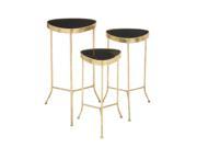 Set Of Three Stylish And Classy Metal Glass Accent Table