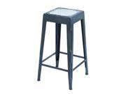 White Bar Stool With Smooth Matte Black Finish