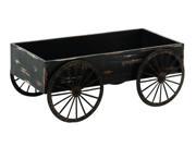 Wood Mtl Deco Cart 18 Inches Width 7 Inches Height