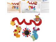 NEW Baby Spiral Twisty Curly Pram Cot Car Seat Hanging Toy With Mirror Animals