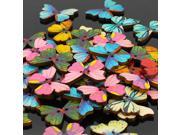 DIY Buttons Butterfly Shape 50pcs 2 Holes Mixed Wooden Sewing Mend Scrapbooking