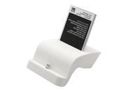 White Stand USB Sync Dock Battery Dual Charger Cradle For Samsung