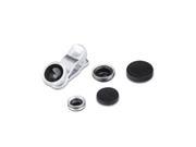 3in1 Quick Camera Lens 180°Fish Eye Wide Angle Macro Lens for Smartphone