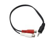25cm 3.5mm Stereo Male Mini Plug to 2 Female RCA Jack Adapter Audio Y Cable