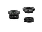 3in1 Fisheye Wide Angle Macro Lens Camera Kit for iPhone 6 Plus 5S 4 Samsung