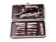 12 in 1 Nail Clipper Kit Nail Care Set Pedicure Ear pick Utility Stainless Steel Manicure Set Tools