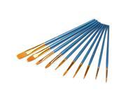 10Pcs Nylon Acrylic Watercolor Pointed Tip Artists Paint Brush Set Manicure Tools