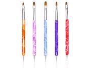 5pcs 2 Ways Acrylic UV Gel Nail Art Design Tips Dotting Painting Brush Pen set