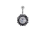 Sexy Retro Flower Crystal Navel Belly Button Ring Body Piercing Jewelry Girl Lady