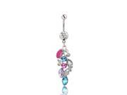 Belly Bars Button Ring Dangly Crystal Navel Body Small Piercings