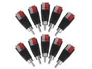 10pcs set Speaker Wire Cable to Audio Male RCA Connector Adapter Jack Plug