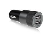 Black Top Dual USB 2 Port 2.1A 1A Car Power Charger Adapter For Samsung HTC