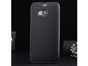 Black Back High Quality Fiber Leather Case Cover Skin for HTC One 2 M8