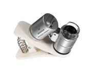 Zoom 60X LED UV Clip Magnifier Microscope Micro Lens For Mobile Phone Camera