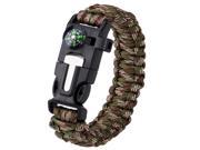Paracord Survival Bracelet Compass Flint Fire Starter Whistle Camping Gear Kits