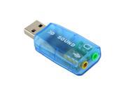 1x Blue External USB 2.0 to 3D Virtual Audio Sound Card Adapter Converter 7.1 CH