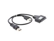USB 2.0 to SATA 7 15 Pin 22 Pin Adapter Cable For 2.5 HDD Hard Disk Drive With USB Power Cable