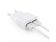 5V 2A Dual Ports EU Plug Home Wall Charging Travel USB Charger Adapter For Phone