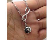 Silver 8 Basketball Pendants Alloy Necklace Women Friendship Gifts Party Cool