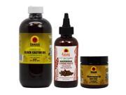 Tropic Isle Living Jamaican Black Castor Oil 3 piece SET
