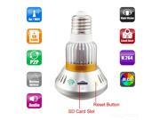 HD960P WiFi Bulb P2P IP Network DVR Camera with 5W white light output Motion Detection Email Alert