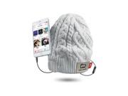 WINTER WOOL CAP WITH INTEGRATED HEADPHONES MICROPHONE AND ANSWER BUTTON