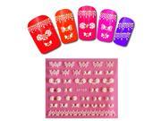 5pcs × Nail Stickers Flower Nail Stickers 3D Decals Multi Color DIY Decoration