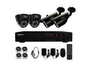 SANSCO Smart CCTV Security Camera System 8 Channel 1080N DVR with 4x Super HD 1.0MP Outdoor Cameras 1280x720 Bullet Dome Cam Rapid USB Storage Backup Vand