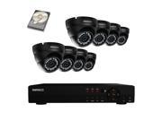 SANSCO 8 Channel 1080N DVR Recorder CCTV Security System with 8x Super HD 1.0MP Outdoor Cameras and 2TB Hard Drive 1280x720 Dome Cam Rapid USB Storage Backup