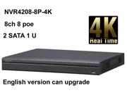 DaHua NVR4208 8P 4K Network Video Recoder English Version Can Upgrade 5MP 16 CH 8 POE 1U 2 SATA NVR