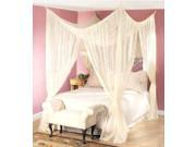 DREAMMA 4 POST BED CANOPY FOUR CORNER MOSQUITO BUG NET QUEEN KING SIZE INSECT CANAPY BEDROOM CURTAIN FLY NETTING MESH BED NET 4 CORNER BED CANOPY FOUR POINT MOS