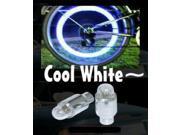WHITE COLOR LED TIRE LIGHT WHEEL NEON TYRE STEM VALVE CAPS CAR BIKE TIRE BICYCLE MOTORCYCLE