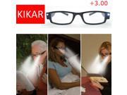 3.00 Strength LED Reading Glasses Eyeglass Spectacle Diopter Magnifier Light Up Presbyopia Presbyopic Lighted Magnifying Magnifing Head Lamp Light Up Diopter