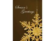 Holiday Greeting Cards H7041. Business Greeting Card with an Image of a Gold Snowflake. Box Set Has 25 Greeting Cards and 26 White with Gold Foil Lined Envelo