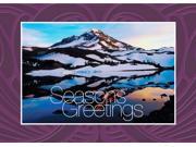 Holiday Greeting Cards H7046. Business Greeting Card with an Image of a Winter Mountain Scene. Box Set Has 25 Greeting Cards and 26 White with Silver Foil Lin