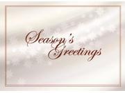 Holiday Greeting Cards H1139. Business Greeting Card with Silver Streaks and Snowflakes. Box Set Has 25 Greeting Cards and 26 White with Silver Foil Lined Env
