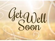 Get Well Greeting Cards GW1602. Business Greeting Card Featuring a Get Well Soon Message and Swirl Designs. Box Set Has 25 Greeting Cards and 26 Bright White