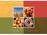 Thanksgiving Greeting Cards TH1509. Business Greeting Card Featuring Multiple Autumn Themed Images. Box Set Has 25 Greeting Cards and 26 White with Gold Foil