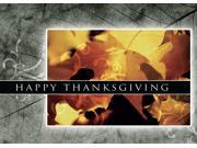 Thanksgiving Greeting Cards TH1004. Business Greeting Card Featuring Colorful Autumn Leaves. Box Set Has 25 Greeting Cards and 26 White with Silver Foil Lined