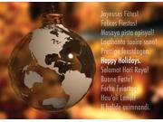 Holiday Greeting Cards H1503. Business Greeting Card with a Global Ornament and Happy Holidays in Multiple Languages. Box Set Has 25 Greeting Cards and 26 Whi