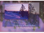 Holiday Greeting Cards H8021. Business Greeting Card with an Image of a Winter Mountain Scene. Box Set Has 25 Greeting Cards and 26 White with Silver Foil Lin